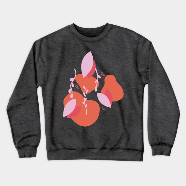 Orange e pinl flowers and organic shapes Crewneck Sweatshirt by myyylla